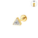 Titanium Internally Threaded Crystal Triangle Labret Stud