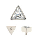 Titanium Internally Threaded Crystal Triangle Labret Stud