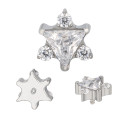 Natural Titanium 16G (1.2MM) Internally Threaded Triangular Labret Stud