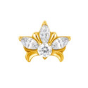 Titanium Internally Threaded Crystal Petal Labret Stud