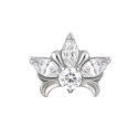 Titanium Internally Threaded Crystal Petal Labret Stud