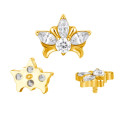 Titanium Internally Threaded Crystal Petal Labret Stud