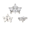 Titanium Internally Threaded Crystal Petal Labret Stud