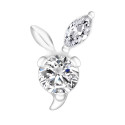Titanium Internally Threaded Bunny Crystal Labret Stud