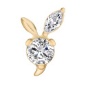 Titanium Internally Threaded Bunny Crystal Labret Stud