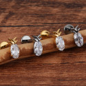 Titanium Internally Threaded Pineapple Crystal Labret Stud