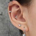 Titanium Internally Threaded Pineapple Crystal Labret Stud