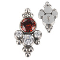 Titanium Internally Threaded Beaded Crystal Labret Stud