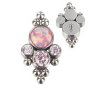 Titanium Internally Threaded Beaded Crystal Labret Stud