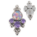 Titanium Internally Threaded Beaded Crystal Labret Stud
