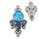 Titanium Internally Threaded Beaded Crystal Labret Stud