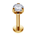 Titanium 16G (1.2MM) Internally Threaded Crystal Labret Stud