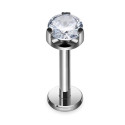 Titanium 16G (1.2MM) Internally Threaded Crystal Labret Stud