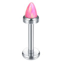 Natural Titanium 16G (1.2MM) Internally Threaded Opal Bullet Labret Stud