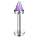 Natural Titanium 16G (1.2MM) Internally Threaded Opal Bullet Labret Stud