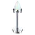 Natural Titanium 16G (1.2MM) Internally Threaded Opal Bullet Labret Stud