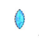 Natural Titanium 16G (1.2MM) Internally Threaded Opal Crystal Eye Labret Stud