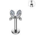 LAB_Bunny_01 ASTM F136 Titanium 16G Internally Threaded Labret Stud