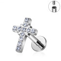 LAB_Cross_01 ASTM F136 Titanium 16G (1.2mm) Internally Threaded Cross Shape Stud