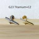 LAB_Cross_02 ASTM F136 Titanium 16G (1.2mm) Internally Threaded Dagger Shape Stud