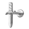 LAB_Cross_02 ASTM F136 Titanium 16G (1.2mm) Internally Threaded Dagger Shape Stud