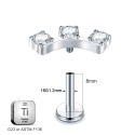 LAB_Curve_05 ASTM F136 Titanium 16G (1.2MM) Internally Threaded Labret Stud 3CZ