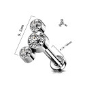 LAB_Curve_12 ASTM F136 Titanium 16G (1.2MM) Internally Threaded Helix Ear Piercing Jewelry