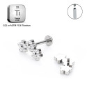 LAB_Curve_13 ASTM F136 Titanium 16G (1.2MM) Internally Threaded Three Flower Piercing Jewelry