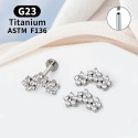 LAB_Curve_13 ASTM F136 Titanium 16G (1.2MM) Internally Threaded Three Flower Piercing Jewelry