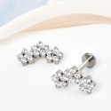 LAB_Curve_13 ASTM F136 Titanium 16G (1.2MM) Internally Threaded Three Flower Piercing Jewelry