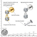 Lab_Dangling_01 ASTM F136 Titanium 16G (1.2mm) Internally Threaded Dangling Piercing Stud