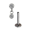 Lab_Dangling_04 ASTM F136 Titanium 16G (1.2mm) Internally Threaded Dangling Piercing Stud