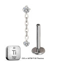 Lab_Dangling_06 ASTM F136 Titanium 16G (1.2mm) Internally Threaded Dangling Dual Stone Piercing Jewelry