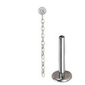 Lab_Dangling_07 ASTM F136 Titanium 16G (1.2mm) Internally Threaded Drop Chain Piercing Stud