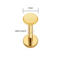 Lab_Disc_01 ASTM F136 Titanium 16G (1.2mm) Internally Threaded Flat Disc Piercing Labret Stud 