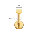 Lab_Disc_01 ASTM F136 Titanium 16G (1.2mm) Internally Threaded Flat Disc Piercing Labret Stud 