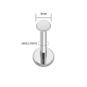 Lab_Disc_01 ASTM F136 Titanium 16G (1.2mm) Internally Threaded Flat Disc Piercing Labret Stud 