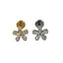 Lab_Flower_02 ASTM F136 Titanium 16G (1.2mm) Internally Threaded Flower Stud