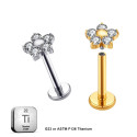 Lab_Flower_05 ASTM F136 Titanium 16G (1.2mm) Internally Threaded Flower Piercing