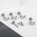 LAB_Moon_01 ASTM F136 Titanium 16G Internally Threaded Labret Moon Stud