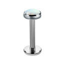 Lab_Opal_01 ASTM F136 Titanium 14G (1.6MM) Internally Threaded Round Opal Stone Piercing Stud