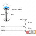 Lab_Opal_01 ASTM F136 Titanium 14G (1.6MM) Internally Threaded Round Opal Stone Piercing Stud