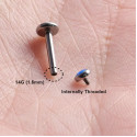 Lab_Opal_01 ASTM F136 Titanium 14G (1.6MM) Internally Threaded Round Opal Stone Piercing Stud