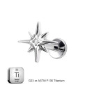 LAB_Star_01 ASTM F136 Titanium 16G (1.2MM) Internally Threaded Star Piercing Stud