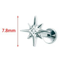 LAB_Star_01 ASTM F136 Titanium 16G (1.2MM) Internally Threaded Star Piercing Stud