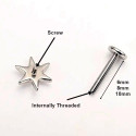 LAB_Star_03 ASTM F136 Titanium 16G (1.2MM) Internally Threaded Star Piercing Stud