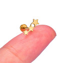 LAB_Star_04 ASTM F136 Titanium 16G (1.2MM) Internally Threaded Triple Star Piercing Stud