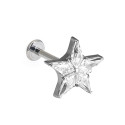 LAB_Star_05 ASTM F136 Titanium 16G (1.2MM) Internally Threaded Crystal Star Piercing Stud