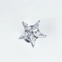 LAB_Star_05 ASTM F136 Titanium 16G (1.2MM) Internally Threaded Crystal Star Piercing Stud