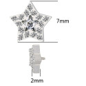 LAB_Star_07 ASTM F136 Titanium 16G (1.2MM) Internally Threaded Crystal Star Piercing Stud